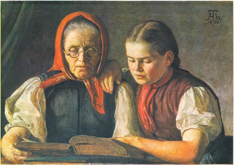 Hans Thoma Mutter und Schwester des Kunstlers Germany oil painting art